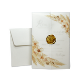 Partecipazione Matrimonio Trasparente con  Pampas Natural Chic - Codice F1745